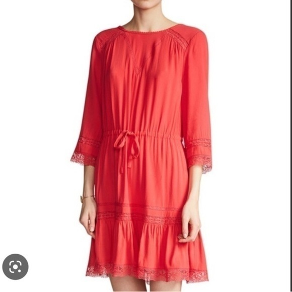 Maje Ransard Crepe Dress in Framboise (red/pink) - Picture 2 of 10